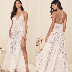 Lulus love of details lace maxi boho wedding beach dress